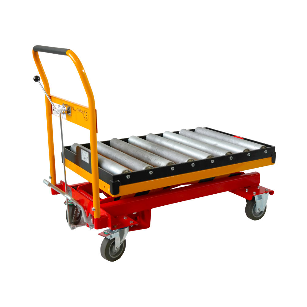 przenośnik rolkowy typowy dla platformy 910x600 [mm] przenośnik rolkowy ułatwia umieszczanie ładunków na wózku oraz zsuwanie w miejsce przeznaczenia